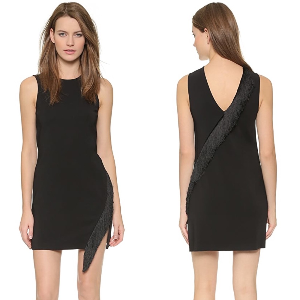 A.L.C. LOTTMAN FRINGE BLACK MINI DRESS SIZE US 2 NWT